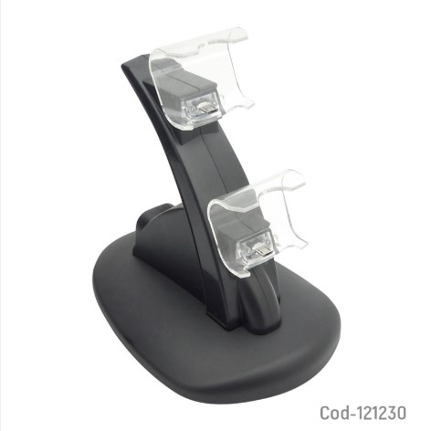 Base De Carga Doble Para Joystick P4 Con Luz