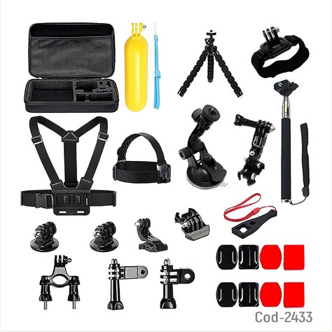 Kit 28 Accesorios Para Camara Deportiva Tipo Gopro. Con Estuche