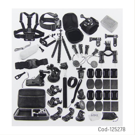 Kit De Accesorios Para Camara Gopro, X 54 Piezas. En Estuche.