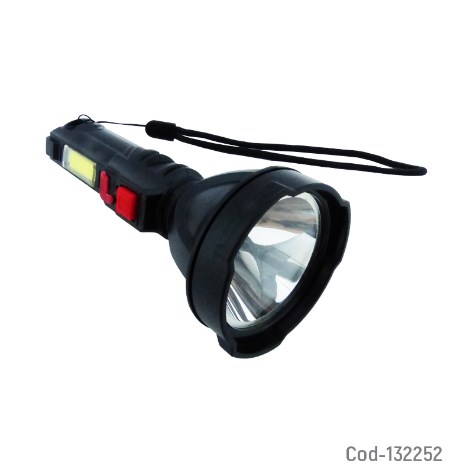 Linterna LED + 1 COB Recargable Por USB Modelo L-830.