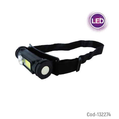 Linterna Minero LED + 1 COB USB Recargable Con Iman.