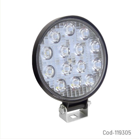 Neblinero 14 LED 42W, 12-24V, Redondo Slim. En Caja.Set X1.