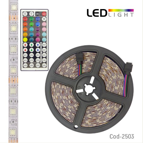 Rollo LED RGB De 5 Metros A Control Remoto, Multiefectos, 220V